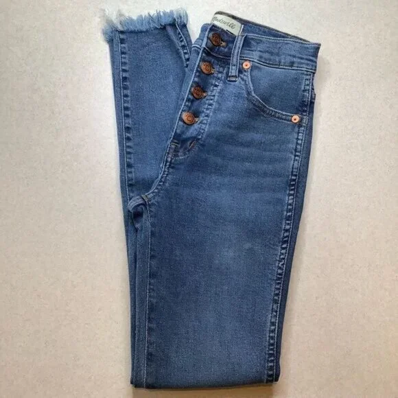 Madewell Jeans 23 10” High Rise Skinny Mackey Button Front Edition - Picture 2 of 8